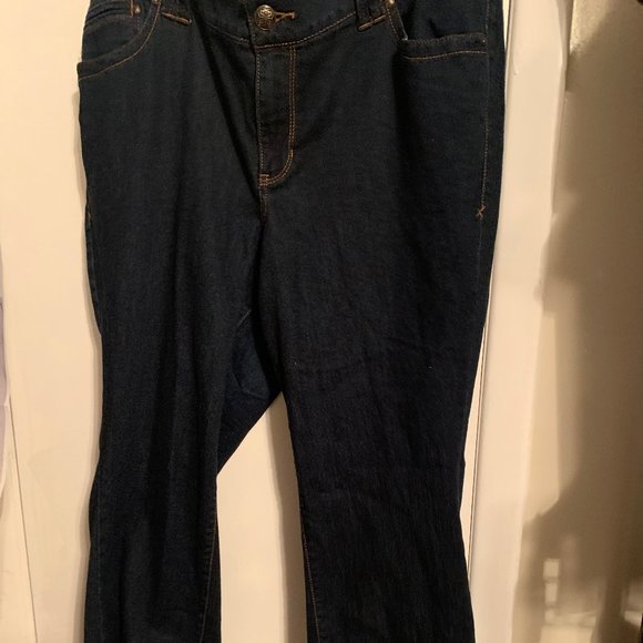 LANE BRYANT DARK WASH BOOT CUT JEANS SZ 18S - Picture 1 of 4